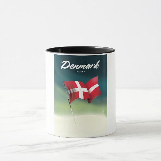 Dänemark "To ski" Reiseplakat Tasse (Zentrum)