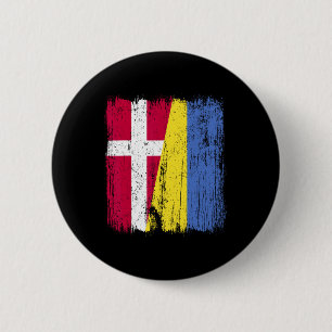Dänemark Ukraine Halbe Flagge Dänisch Ukrainisches Button