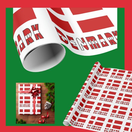 Dänemark und dänische Flagge Geschenkpapier