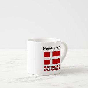 Dänemark und dänische Flagge mit Ihrem Namen Espressotasse