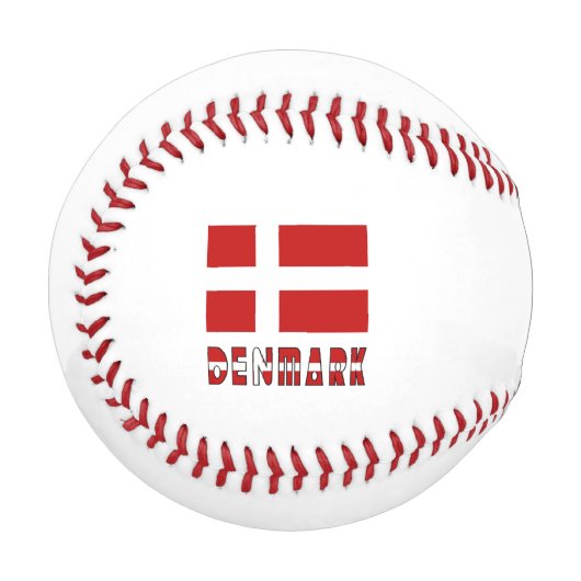 Dänemark und dänische Flagge Personalisiert Baseball (Vorderseite Links)