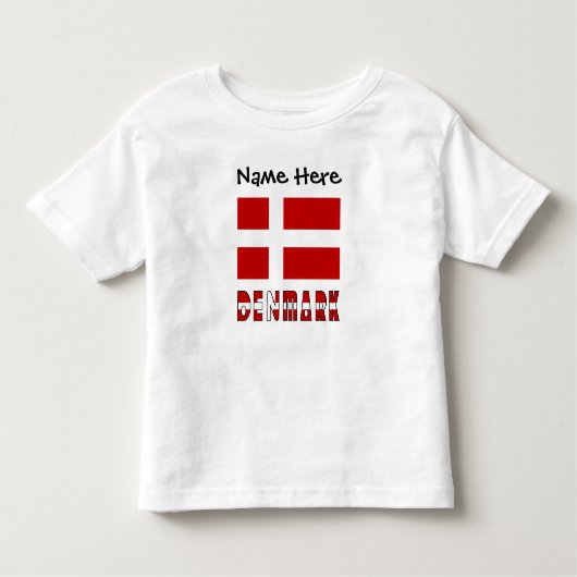 Dänemark und dänische Flagge Personalisiertes Klei Kleinkind T-shirt (Vorderseite)