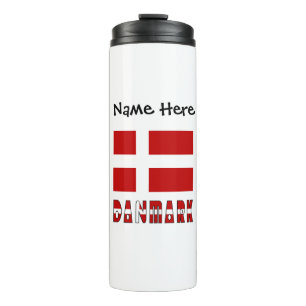Dänemark und Dannebrog Personalisiert Thermosbecher
