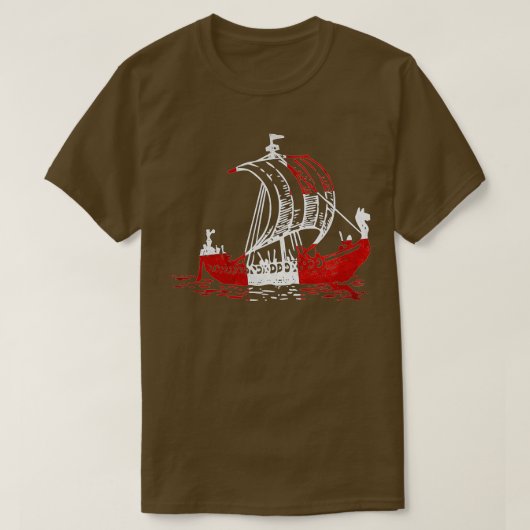 Dänemark Viking Danish Flag Vikings Dänemark T-Shirt (Design vorne)