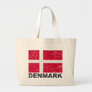 Dänemark Vintage-Flagge Jumbo Stoffbeutel