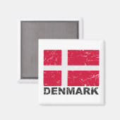 Dänemark Vintage Flagge Magnet (Vorderseite/Rückseite)