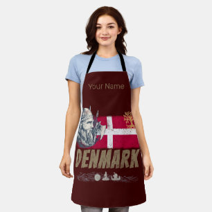 Dänemark Vintage-Flagge Wikinger und Schiff Souven Schürze