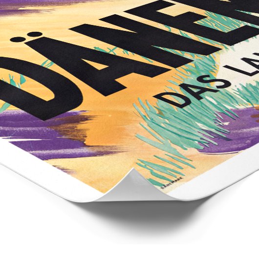 Dänemark Vintage Reise Poster (Ecke)