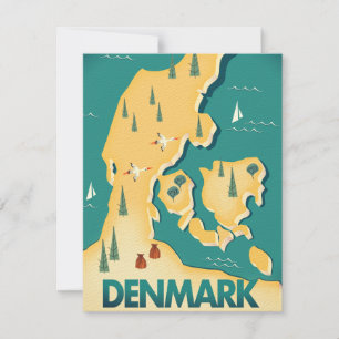 Dänemark Vintage-Stil Karte Reiseposter
