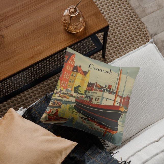 Dänemark Vintage Travel Poster Kissen (Von Creator hochgeladen)