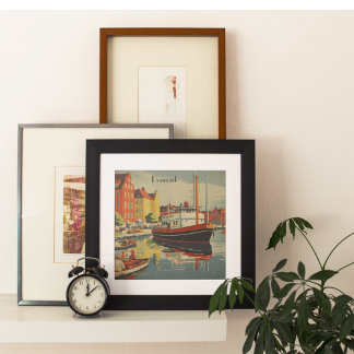 Dänemark Vintage Travel Poster kundenspezifisch