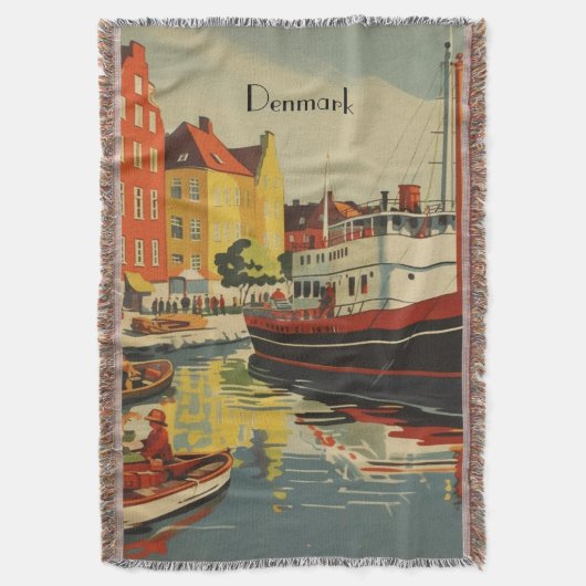 Dänemark Vintage Travel Poster kundenspezifisch Decke (Vorderseite Vertikal)