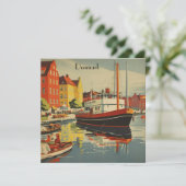 Dänemark Vintage Travel Poster kundenspezifisch Feiertagskarte (Stehend Vorderseite)