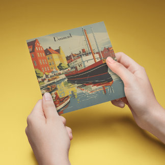 Dänemark Vintage Travel Poster kundenspezifisch Feiertagskarte