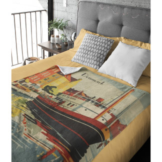 Dänemark Vintage Travel Poster kundenspezifisch Fleecedecke