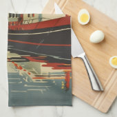 Dänemark Vintage Travel Poster kundenspezifisch Geschirrtuch (Viertel Falte)