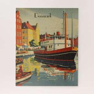 Dänemark Vintage Travel Poster kundenspezifisch Puzzle