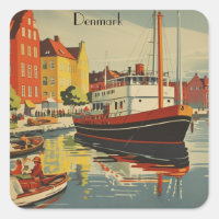 Dänemark Vintage Travel Poster kundenspezifisch