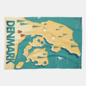 Dänemark Vintager Reiseplan Geschirrtuch (Horizontal)