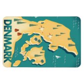 Dänemark Vintager Reiseplan Magnet (Horizontal)