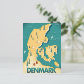 Dänemark Vintager Reiseplan Postkarte (Stehend Vorderseite)