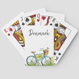 Dänemark Vintages Fahrrad im Lavendelfeld Spielkarten