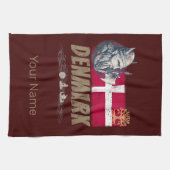 Dänemark - Vintages Flaggenvieren und Souvenir für Geschirrtuch (Horizontal)