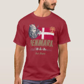 Dänemark - Vintages Flaggenvieren und Souvenir für T-Shirt (Vorderseite)