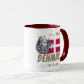 Dänemark - Vintages Flaggenvieren und Souvenir für Tasse (VorderseiteRechts)