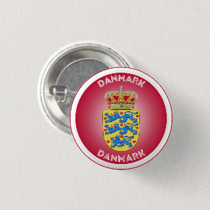 Dänemark Wappen Kreisform Button