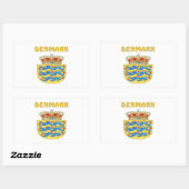 DÄNEMARK-Wappen Rechteckiger Aufkleber (Blatt)