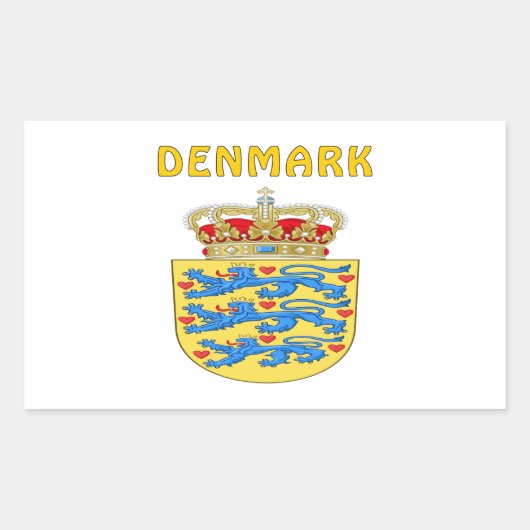 DÄNEMARK-Wappen Rechteckiger Aufkleber (Vorderseite)
