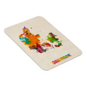 Dänemark Wasserfarbkarte Magnet (Rechte Seite)