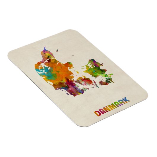 Dänemark Wasserfarbkarte Magnet (Rechte Seite)