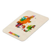 Dänemark Wasserfarbkarte Magnet (Linke Seite)