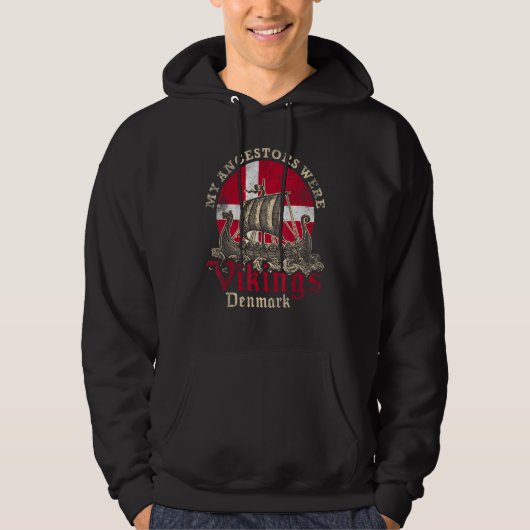 Dänemark Wikinger-Flagge Hoodie (Vorderseite)