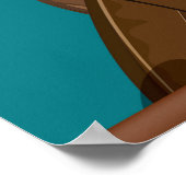 Dänemark Wikinger Reiseplakat für lustige Cartoon Poster (Ecke)