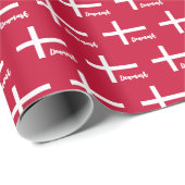 Dänemark Wrapping Paper, dänische Flagge patriotis Geschenkpapier (Rolleneckpunkt)