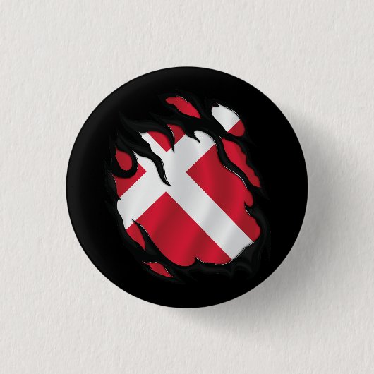 Dänemark zerrissene Flagge Button (Vorderseite)