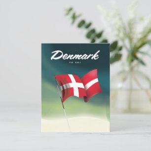 Dänemark "Zum Skifahren" Reiseplakat