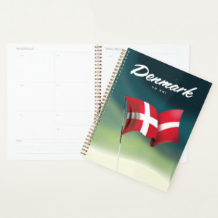 Dänemark "Zum Skifahren" Reiseplakat Planer