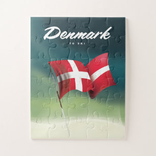 Dänemark "Zum Skifahren" Reiseposter Puzzle