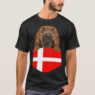 Dänemarkflagge Bloodhound-Hund in der Tasche T-Shirt