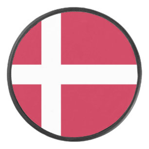 Dänemarkflagge Eishockey Puck