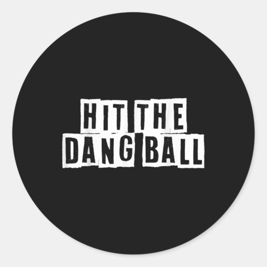 Dang Ball Vintag, Trendy Baseball, Funny Runder Aufkleber (Vorderseite)