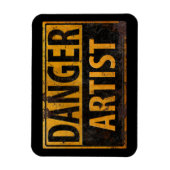 DANGER-ARTIST-Warnzeichen aus Metall Magnet (Vertikal)