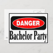 Danger Bachelor Party Postkarte (Vorne/Hinten)