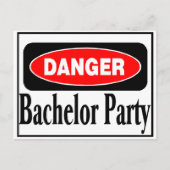 Danger Bachelor Party Postkarte (Vorderseite)