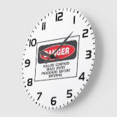 Danger Confined Space Entry Safety Warning Große Wanduhr (Winkel)