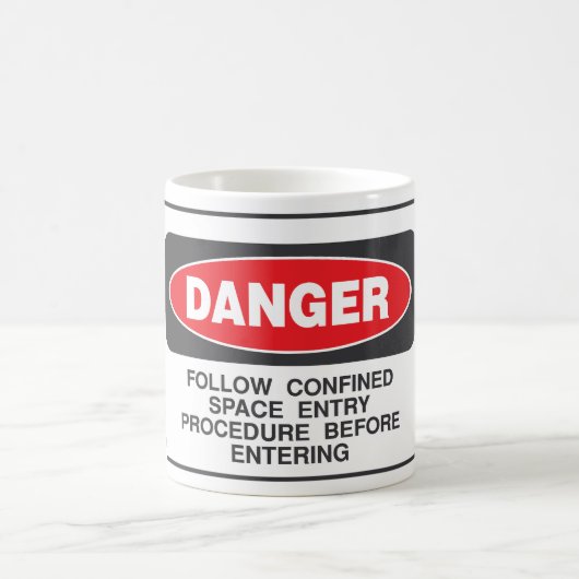 Danger Confined Space Entry Safety Warning Kaffeetasse (Mittel)